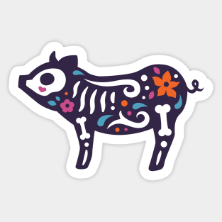 Colorful Day of the Dead Pig | Dia de los Muertos Animal Sticker